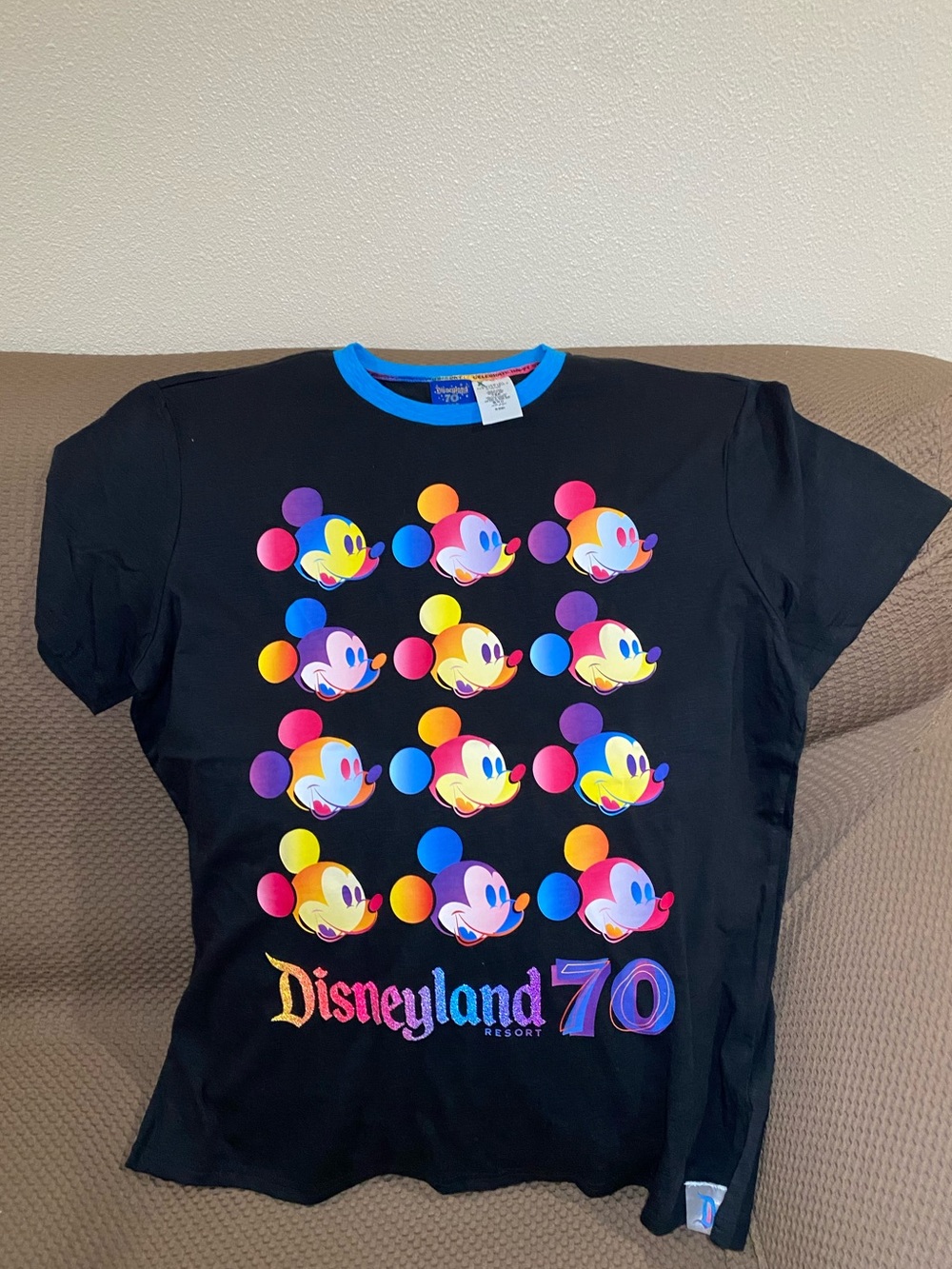 Disneyland 70 Mickey Mouse Colorful Shirt Top Disney Parks Size: L/large  NEW